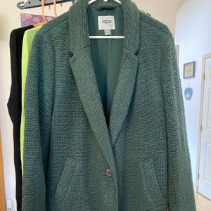 Old Navy Textured Boucle Green Jacket
